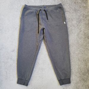Polo Ralph Lauren Sweatpants Mens 2XL XXL Gray Joggers Logo Pony Double Knit